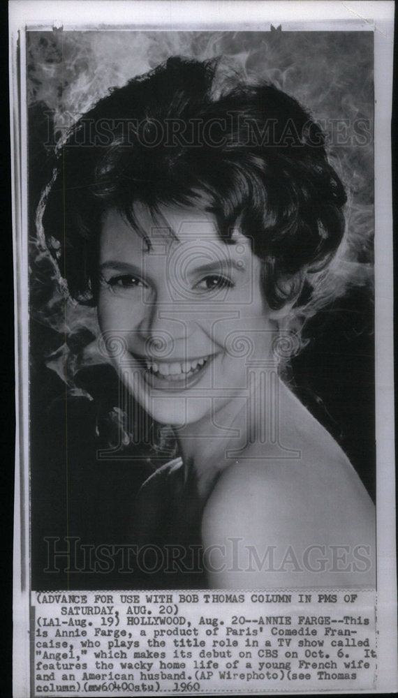 1960 Press Photo Angel Actress Annie Farge - Historic Images