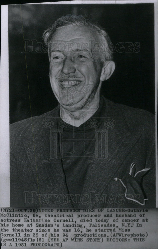 1961 Press Photo Guthrie McClintic Producer Husband - Historic Images