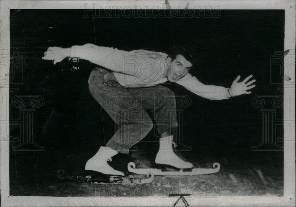 1947 Press Photo Buddy LaLonde , Ice Skater. - Historic Images