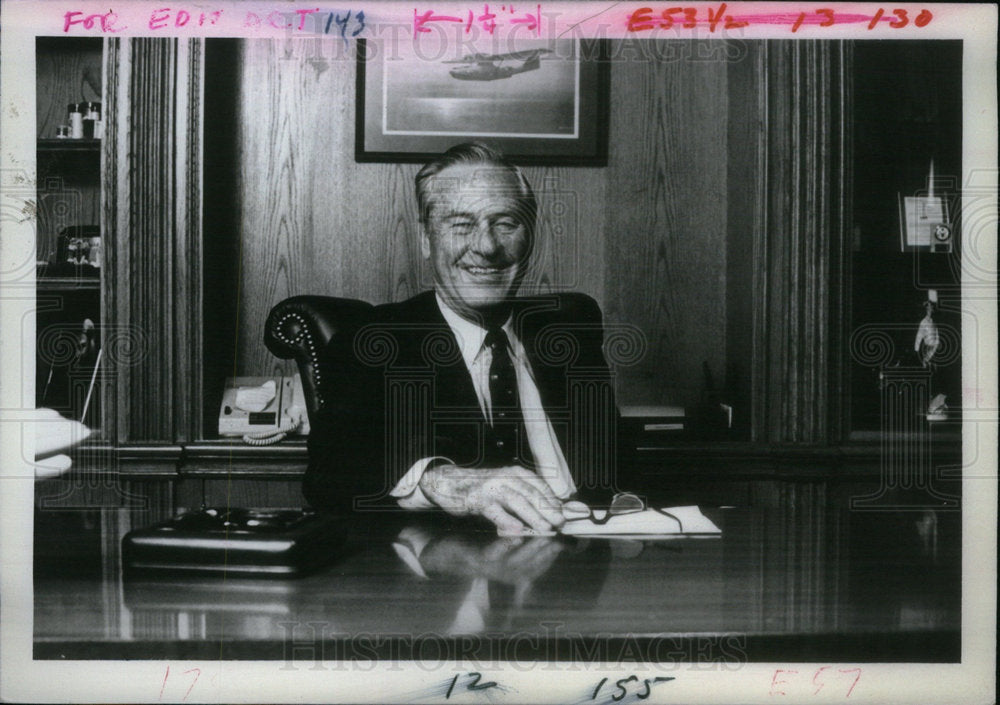 1982 Press Photo John A. Love, CEO Ideal Basic Inudstry - Historic Images