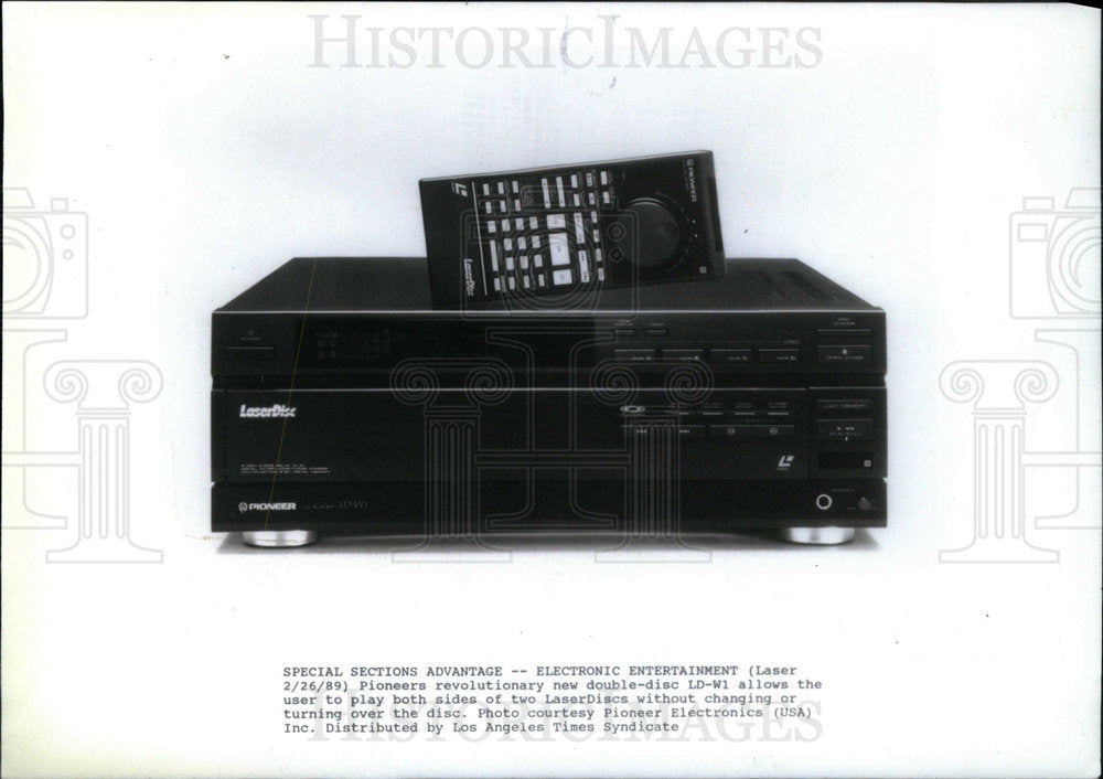 1989 Press Photo laser videodisc player machine pioneer - Historic Images