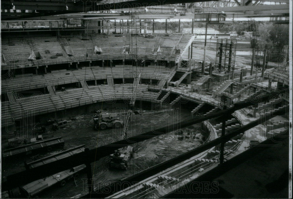 1987 Press Photo Auburn Hills Arena seat Pistons events - Historic Images