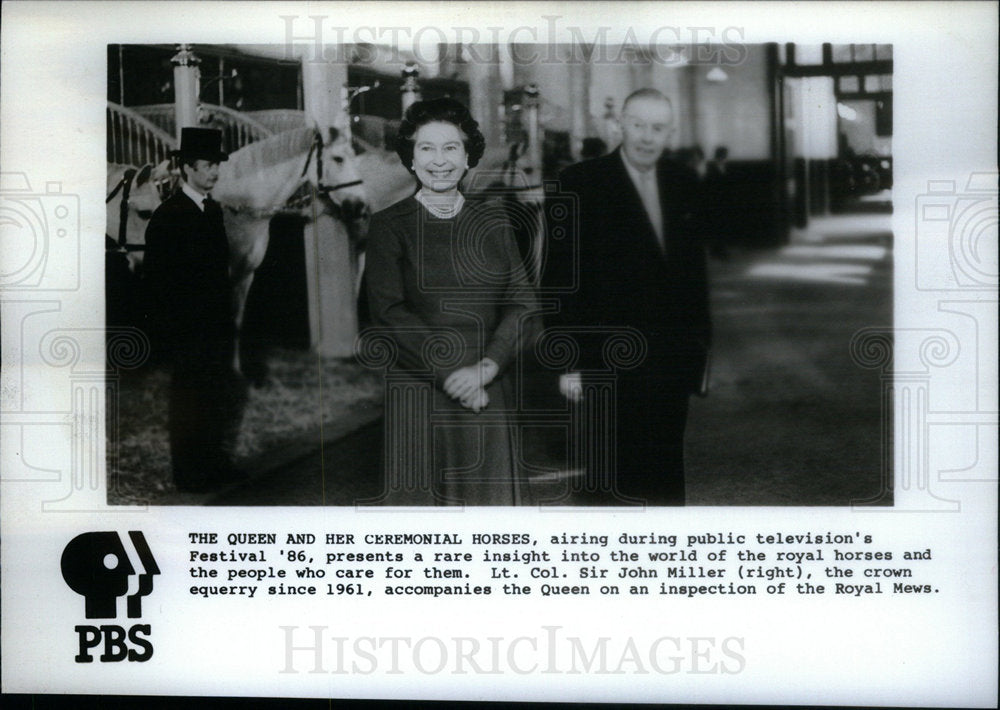 1986 Press Photo Sir John Miller Queen Festival Royal - Historic Images