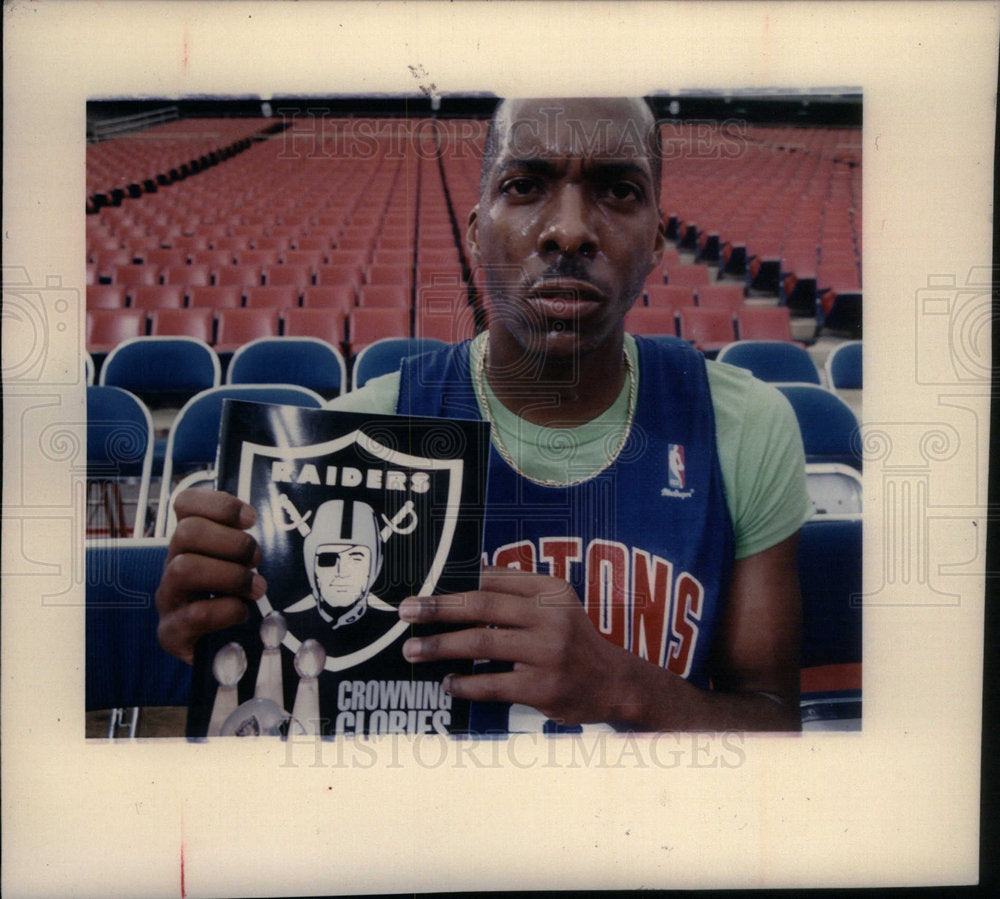1988 Press Photo Detroit Raiders Pistons John Salley - Historic Images