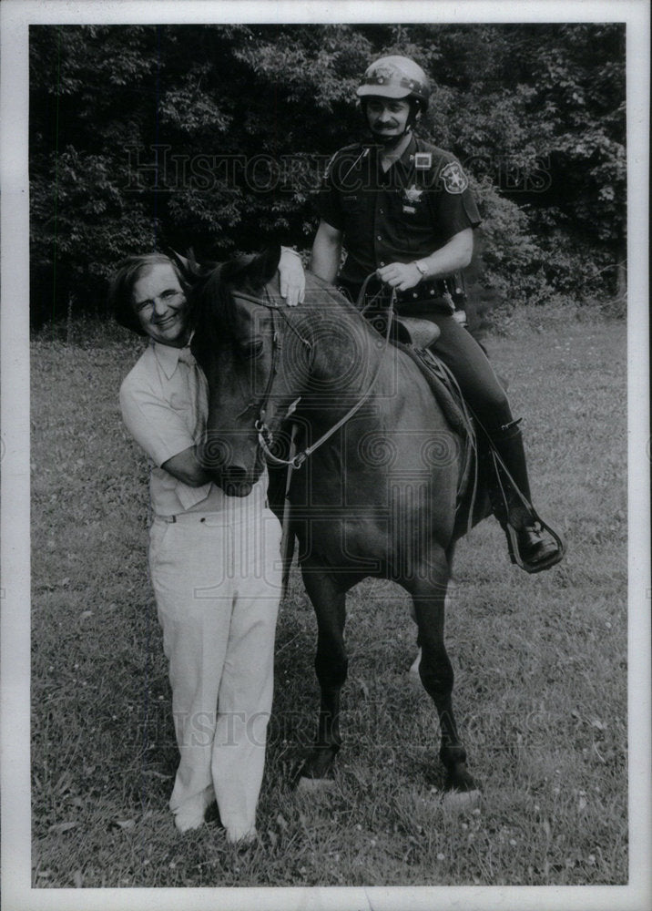 1979 Press Photo Evan Callanan Michael Harpster horse - Historic Images