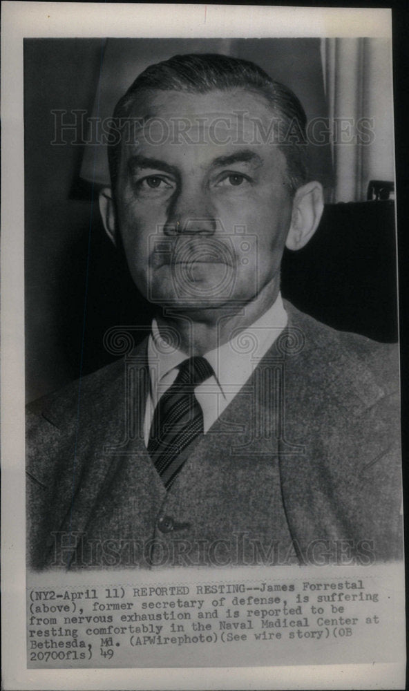 1949 Press Photo James Forrestal Defense Secretary - Historic Images