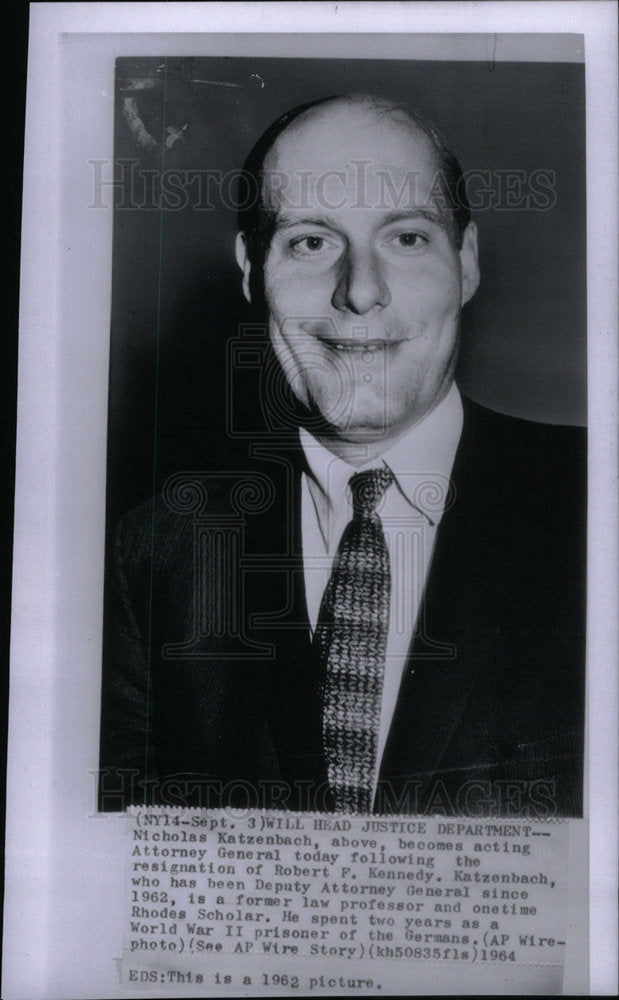 1964 Press Photo Attorney Nicholas General Robert - Historic Images