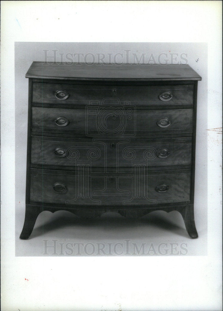 1989 Press Photo Cherry wood New England Federal Chest - Historic Images