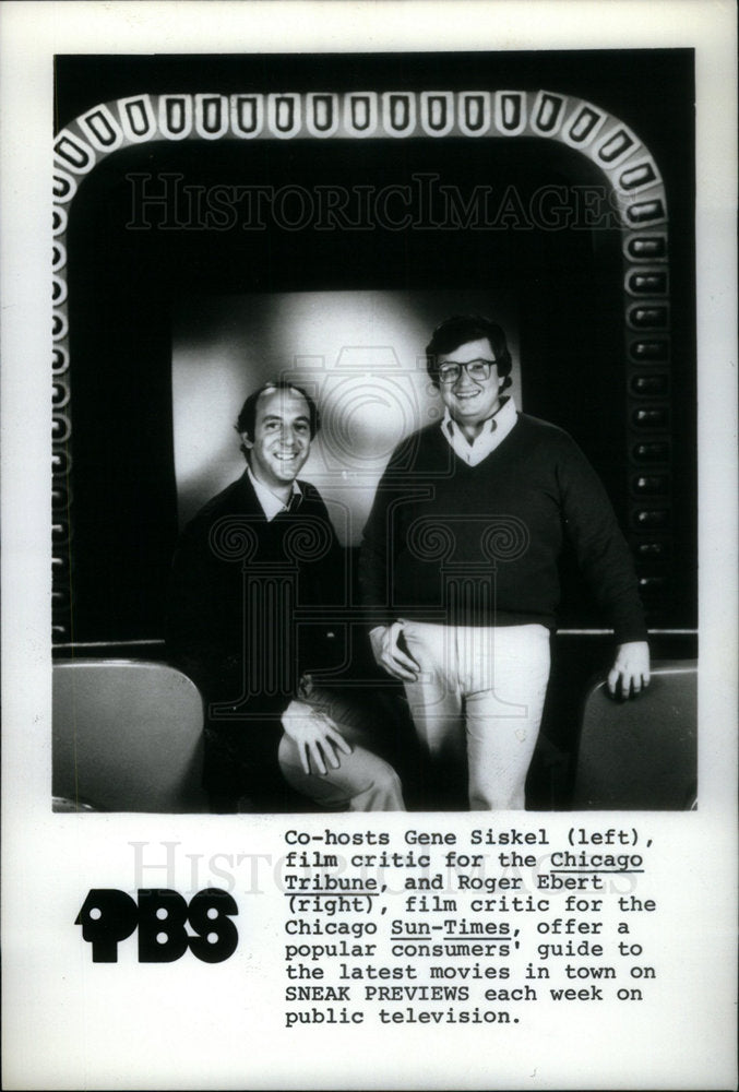 Press Photo Gene Siskel  Chicago Tribune Roger Ebert - Historic Images