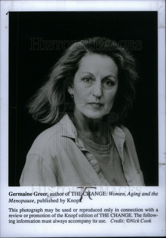 1992 Press Photo Germaine Greer - Historic Images