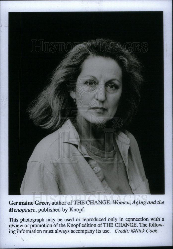 1994 Press Photo Change Greer Author Germaine - Historic Images