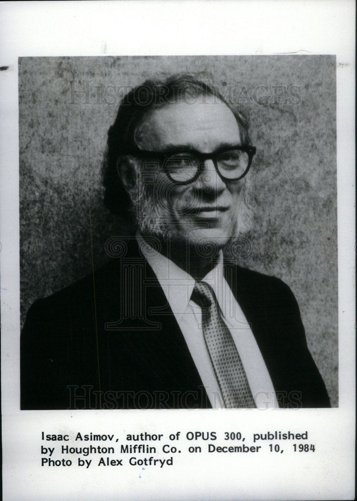 1990 Press Photo Issac Asimov Professor Author Opus 300 - Historic Images