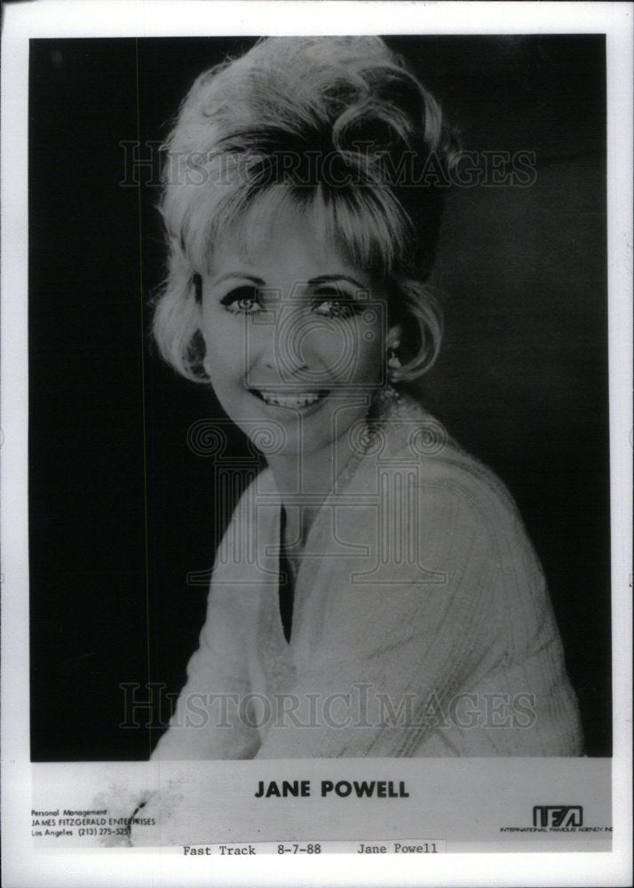 1988 Press Photo Jane Powell American Actress Singer - Historic Images