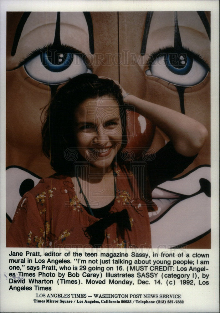 1993 Press Photo Teen Magzine Jane Pratt - Historic Images