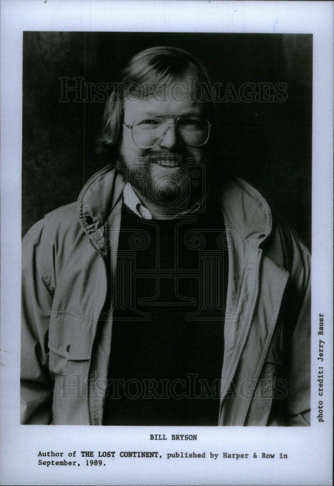 1989 Press Photo Best-Selling Author Bill Bryson - Historic Images