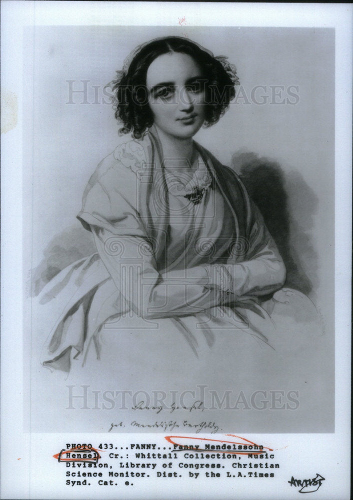 1987 Press Photo Fanny Mendelssohn Hensel - Historic Images