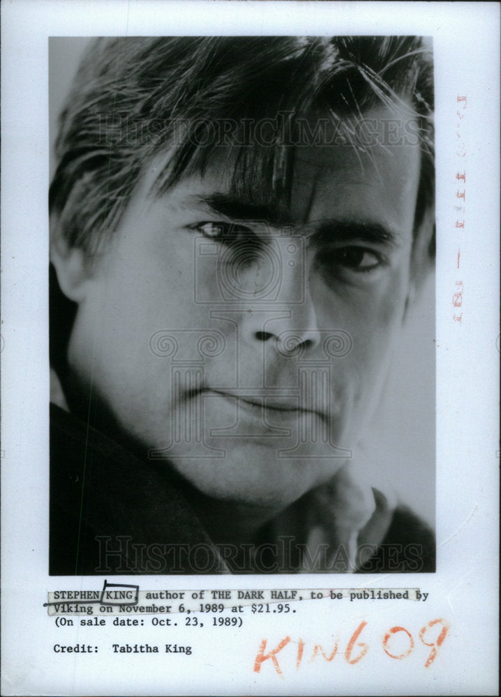 1989 Press Photo Author Stephen King - Historic Images