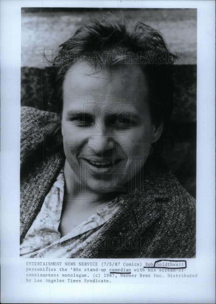 1987 Press Photo  BOB GOLDTHWAIT AMERICAN ACTOR - Historic Images