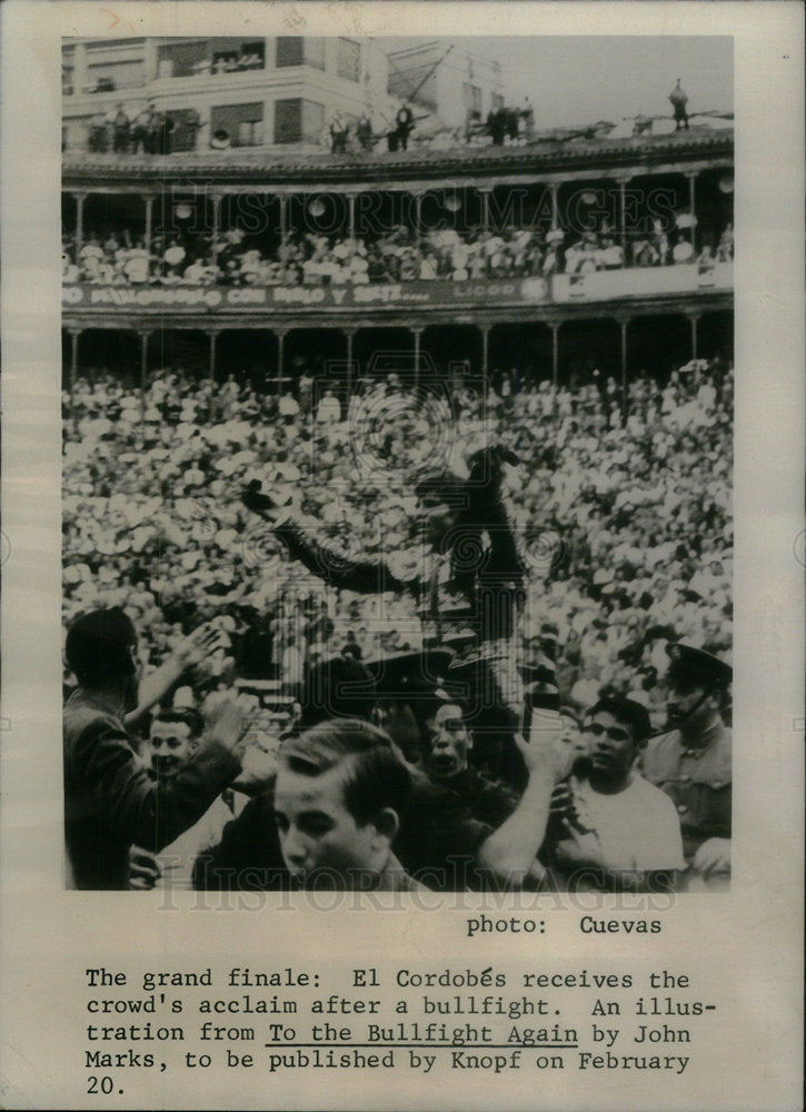 1968 Press Photo Manuel Benitaz Spanish Matador - Historic Images