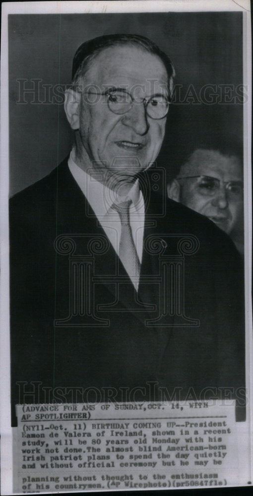 1962 Press Photo Pres Valera Ireland Patriot Birthday - Historic Images