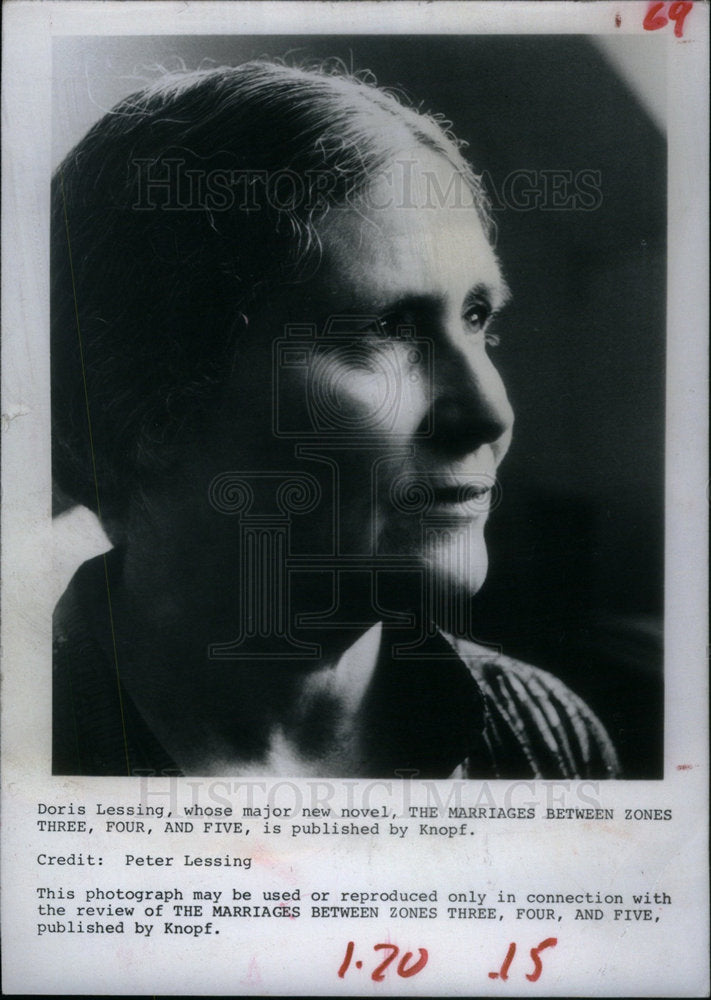 1980 Press Photo Writer Doris Lessing - Historic Images