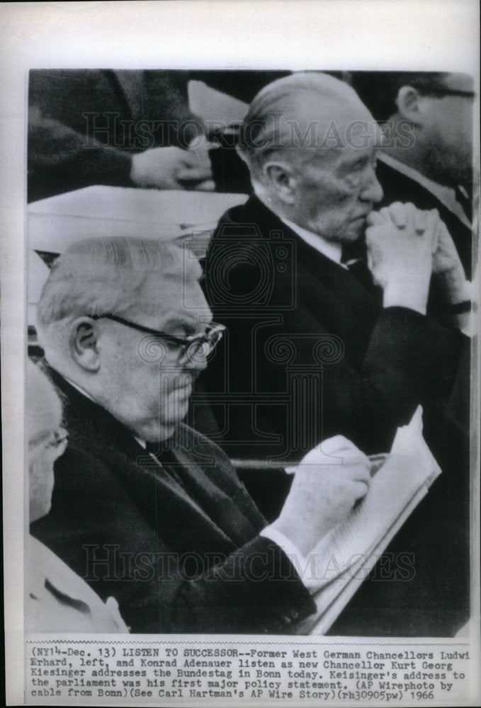 1966 Press Photo Bundestag Kiesinger Address Listeners - Historic Images