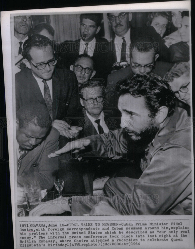 1964 Press Photo Cuban Prime Minister Fidel Castro - Historic Images