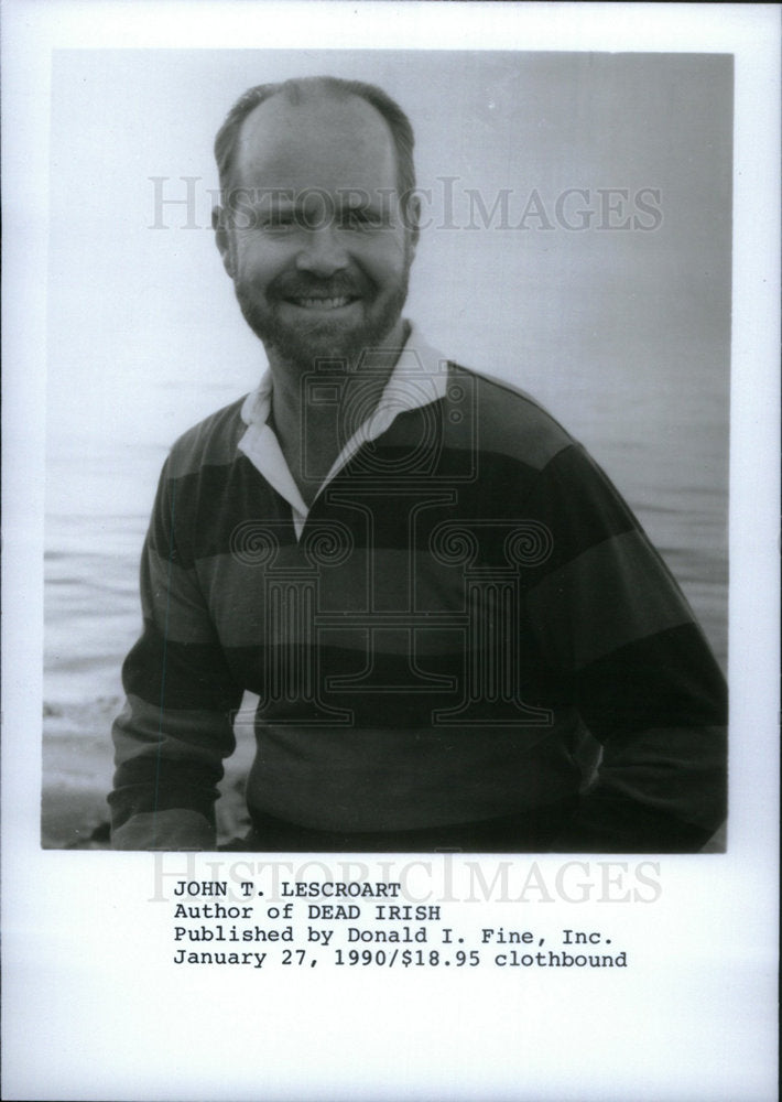 1990 Press Photo John T Lescroart Author Dead Irish - Historic Images