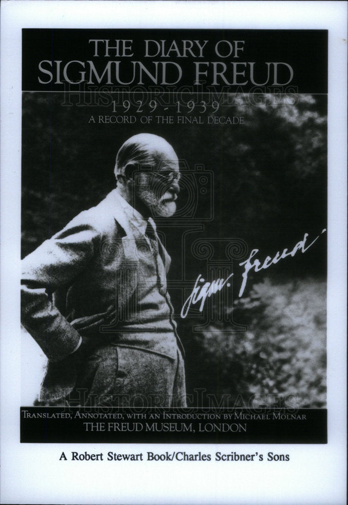 1992 Press Photo Book Cover Diary Sigmund Freud - Historic Images