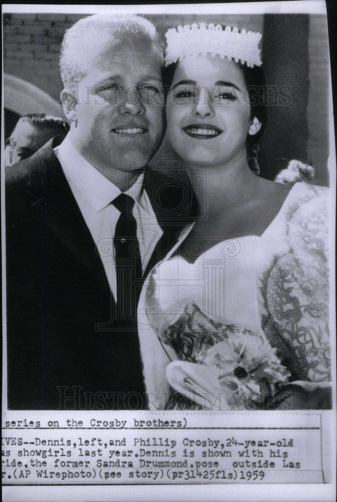 1959 Press Photo Crosby Brother On Wedding Day - Historic Images