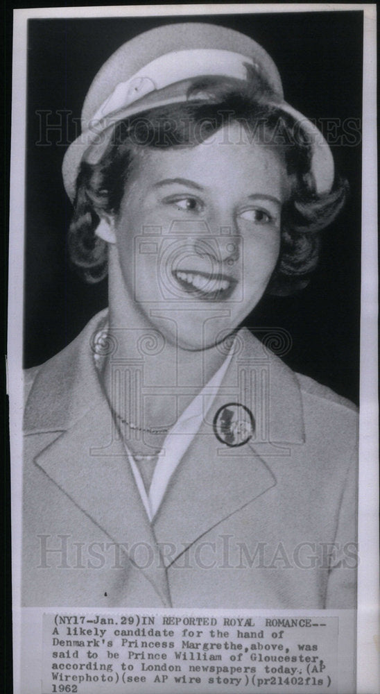 1962 Press Photo Princess Margrethe of Denmark - Historic Images