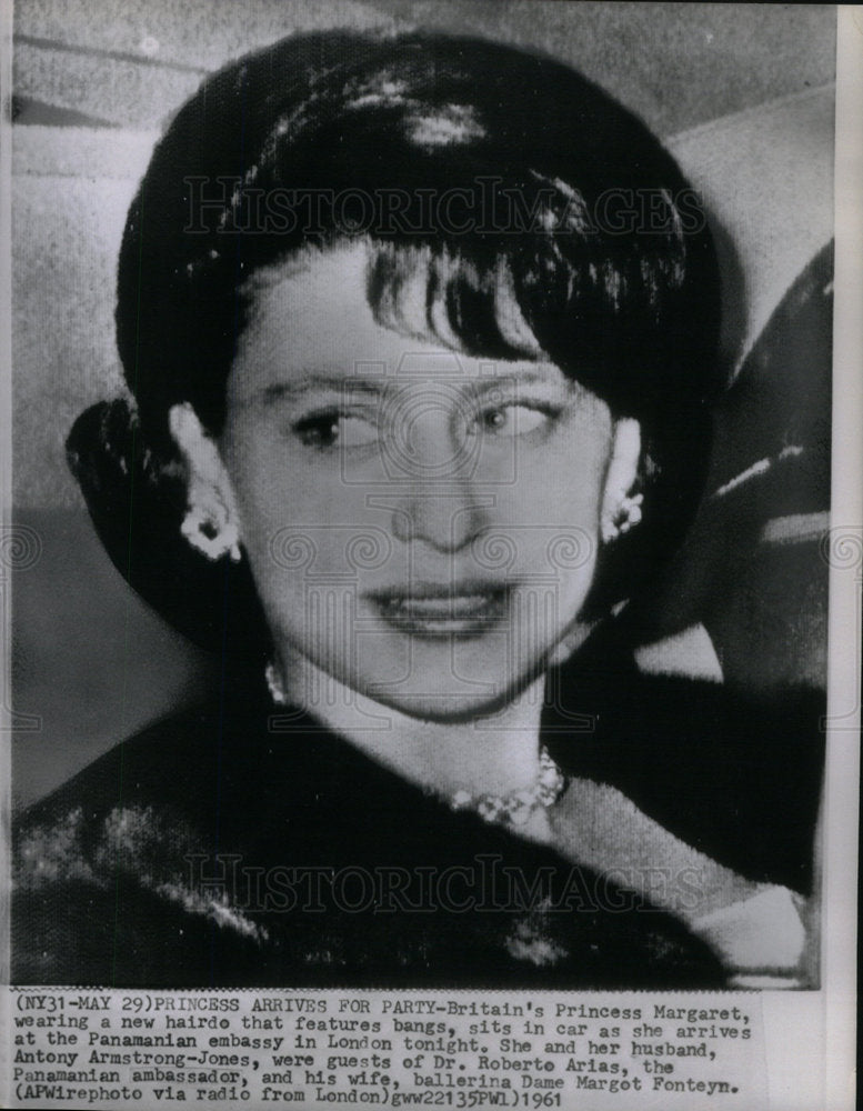 1961 Press Photo Princess Margaret New Hairdo Bangs - Historic Images