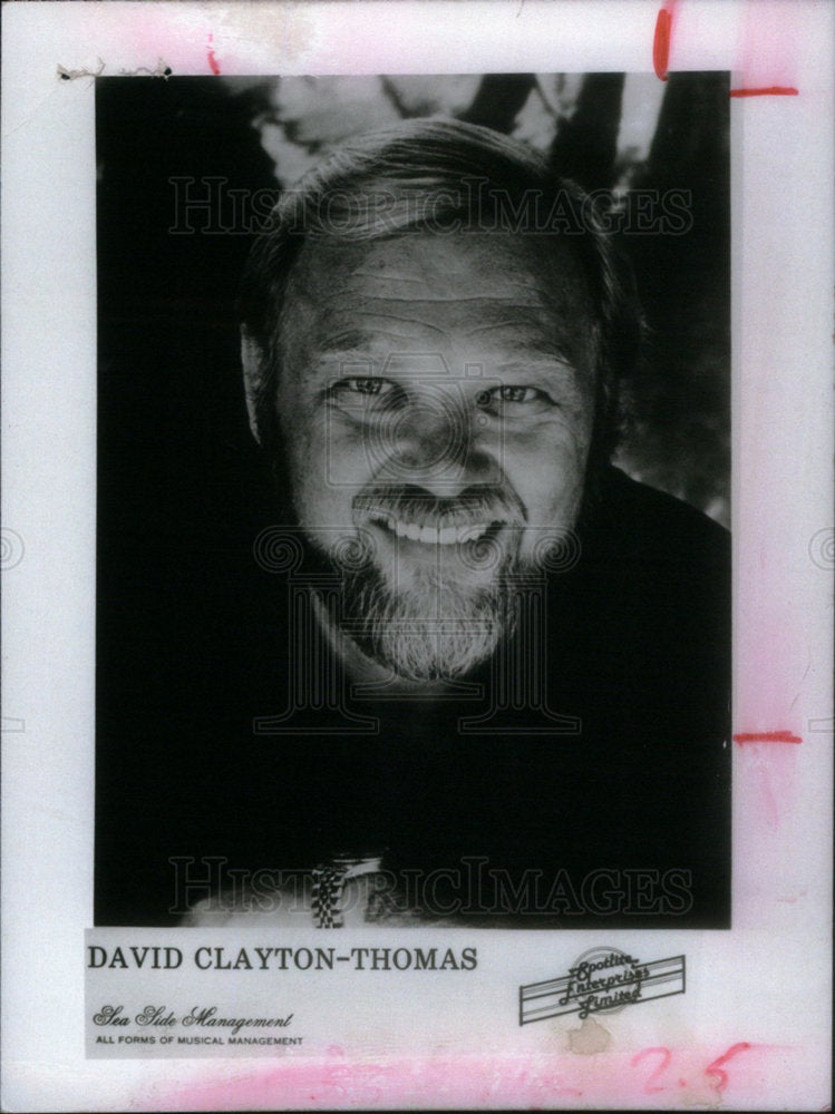 1987 Press Photo Entertainer David Clayton Thomas - Historic Images