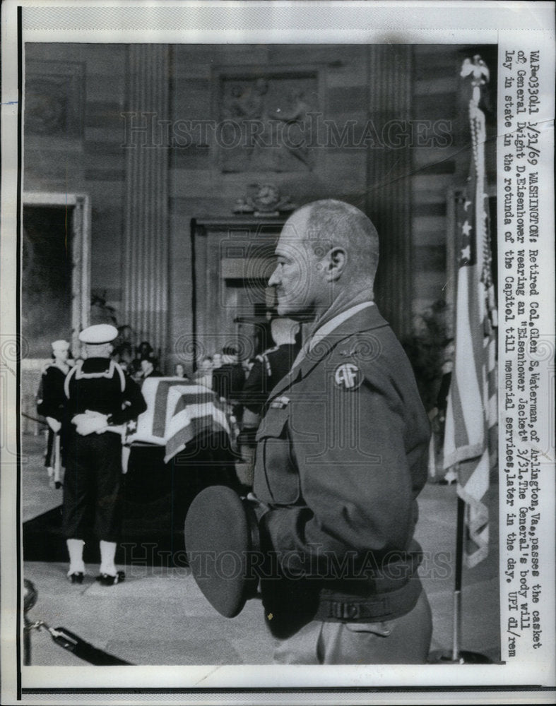 1969 Press Photo Casket Gen Dwight D Eisenhower - Historic Images