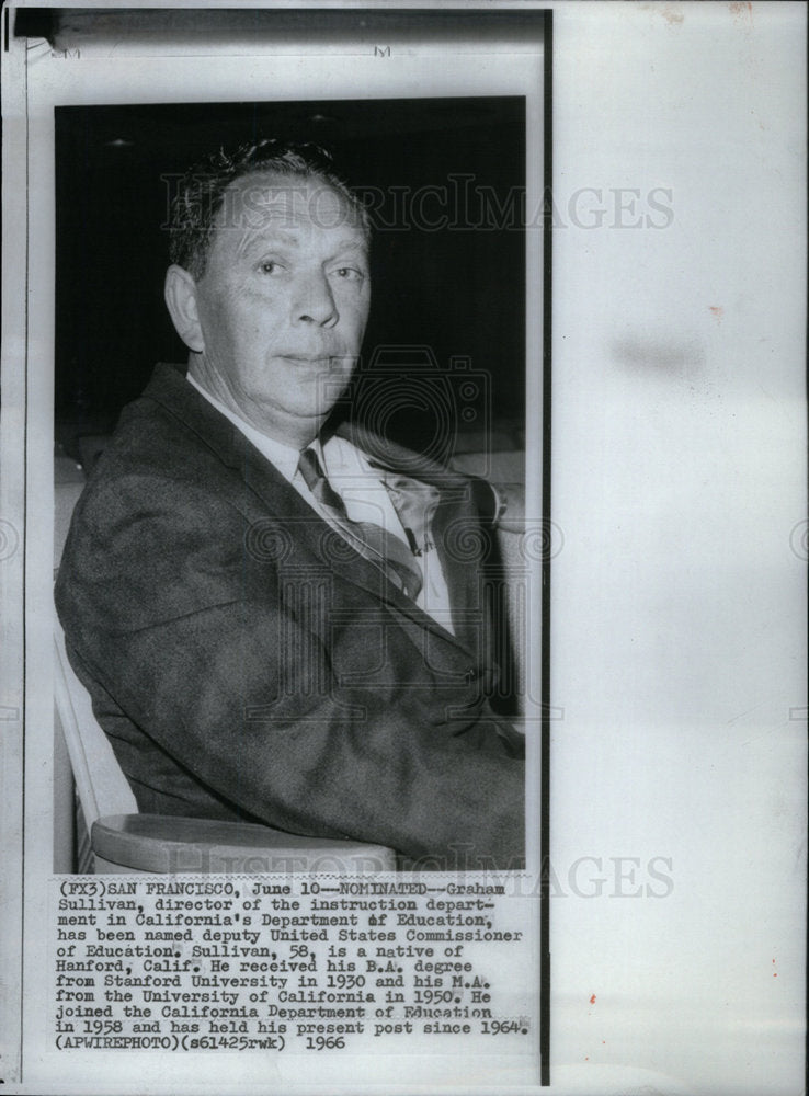 1966 Press Photo US Commissioner Education Sullivan - Historic Images