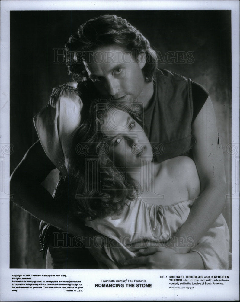 1987 Press Photo Romancing The Stone Film Lead Actors - Historic Images