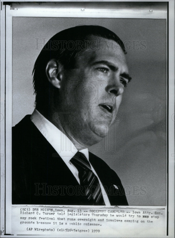 1970 Press Photo Iowa Attorney General Richard Turner - Historic Images