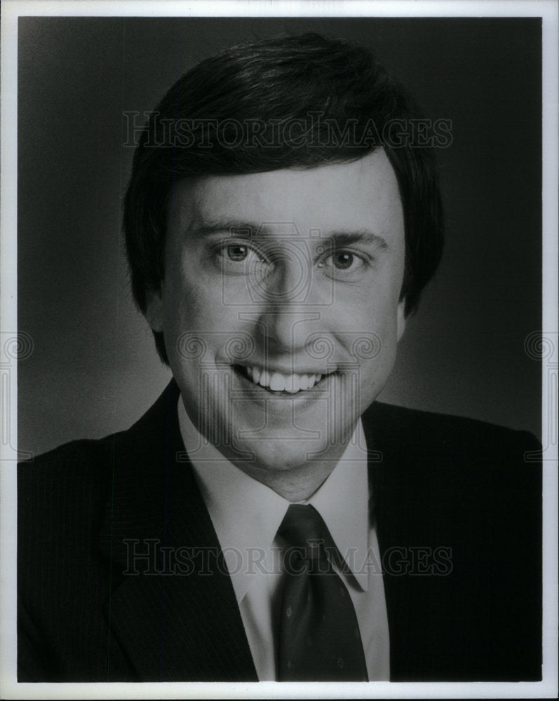 1985 Press Photo Brian Teigland WDIV News Weathercaster - Historic Images