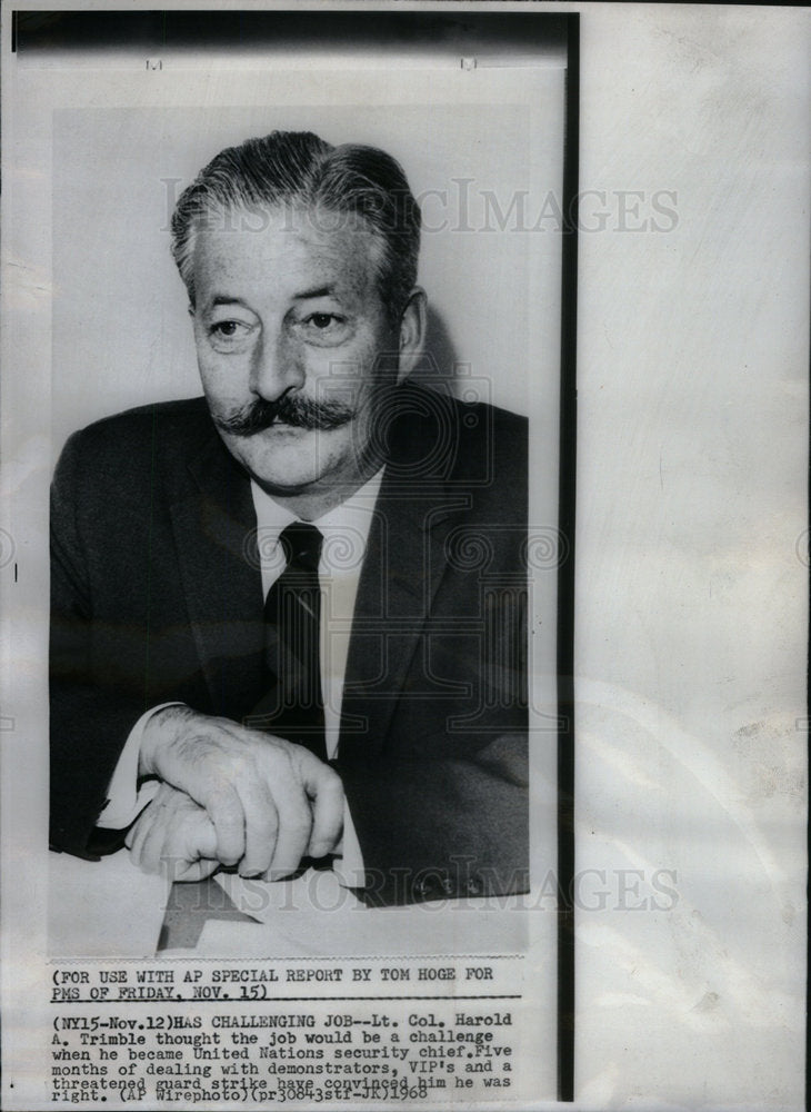 1968 Press Photo Lt Col Harold Trimble Security Chief - Historic Images