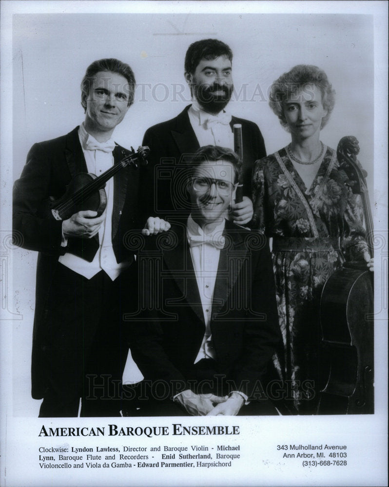 1987 Press Photo American Baroque Ensemble. - Historic Images