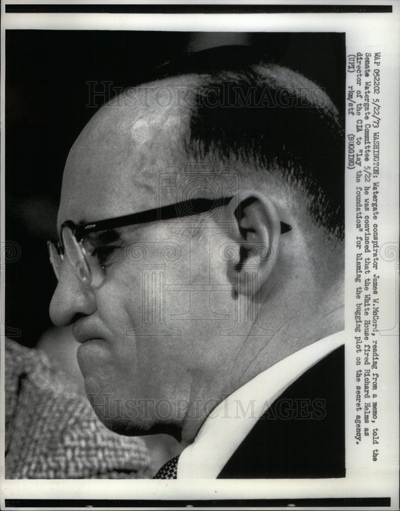 1973 Press Photo Watergate Committee Conspirator McCord - Historic Images