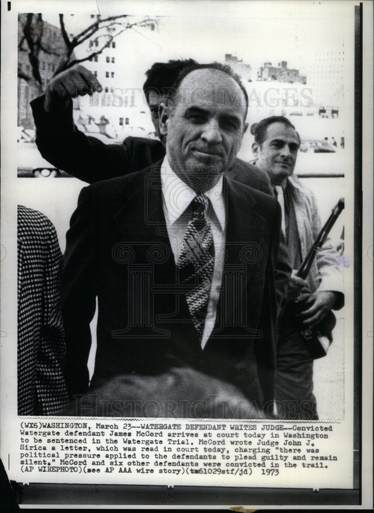 1973 Press Photo Watergate Defendant James Court McCord - Historic Images