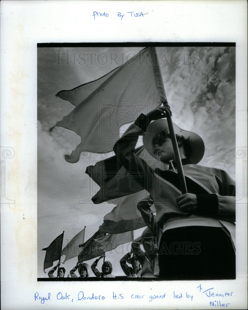 1984 Press Photo Color Guard/Dondero High/Michigan - Historic Images