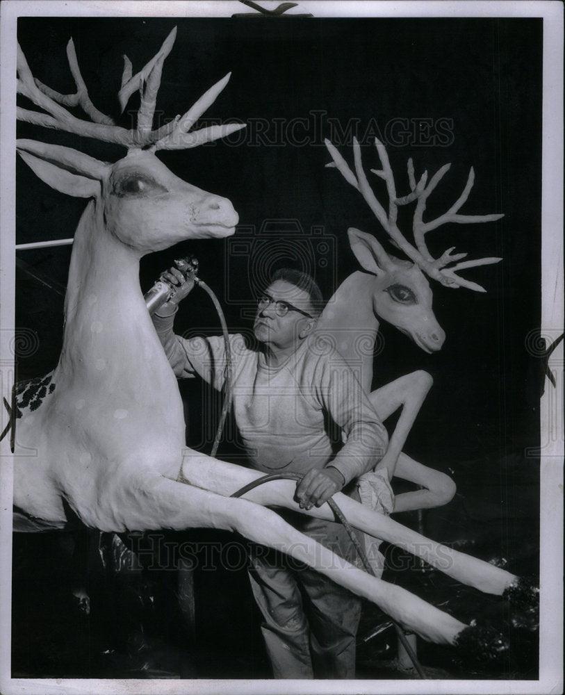 1958 Press Photo Hudson XMas Parade - Historic Images