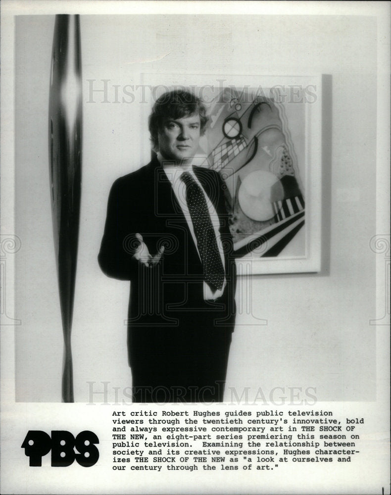 1981 Press Photo Robert Hughes Guide Public Shock New - Historic Images