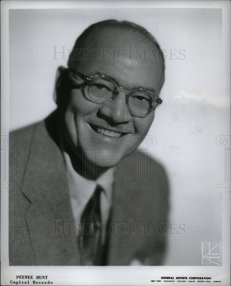 1956 Press Photo Pee Wee Hunt Jazz Trombonist - Historic Images