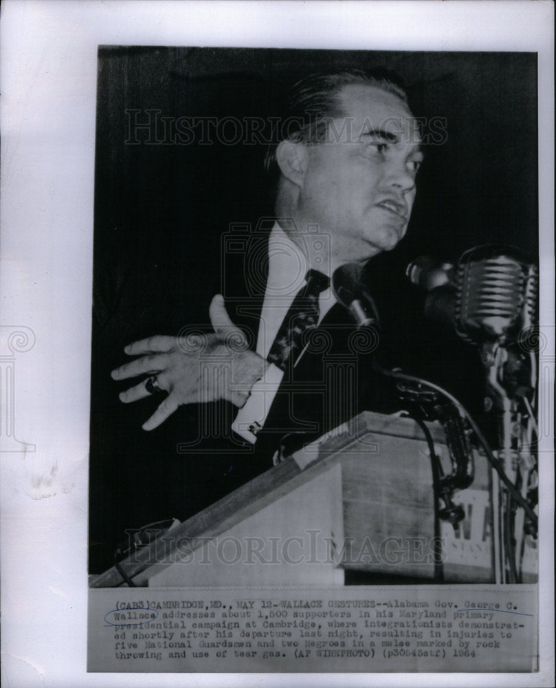 1964 Press Photo George Wallace Maryland primary rock - Historic Images