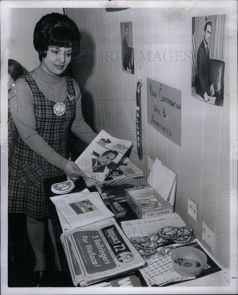 1972 Press Photo Josephine chopman George Wallace paper - Historic Images