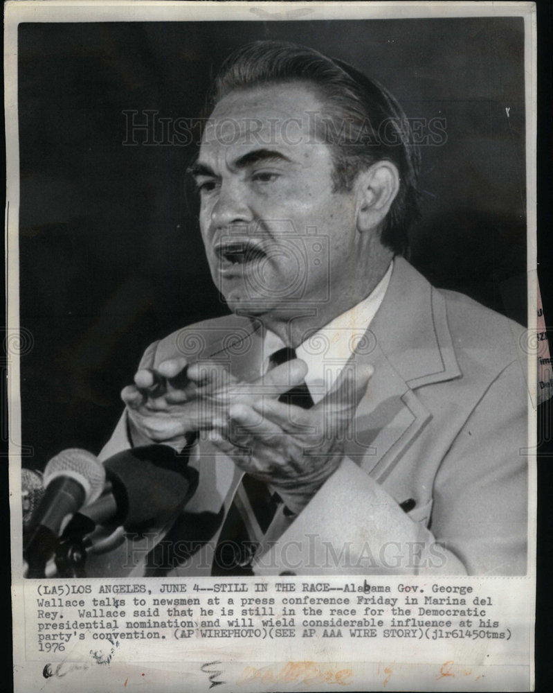 1976 Press Photo Alabama Governor George Wallace - Historic Images