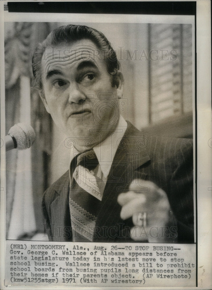 1971 Press Photo Gov George Wallace legislature busing - Historic Images